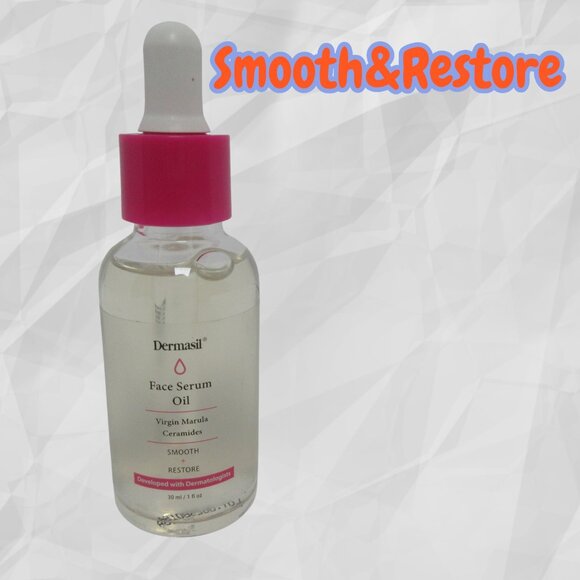 Dermasil Face Serum Oil - Virgin Marula, Ceramides 1fl Oz smooth&Restore NEW - Picture 1 of 4